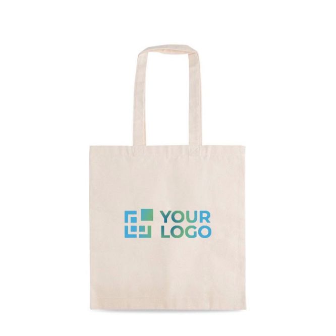 Bolsa sostenible de algodón con interlock y asas largas 310 g/m2