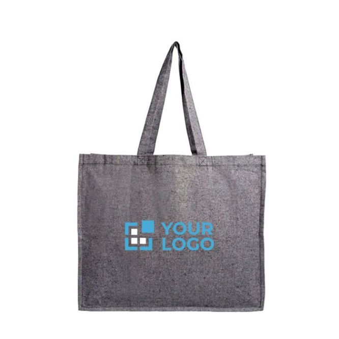 Bolsa de algodón reciclado con fuelle en el lateral 190 g/m2