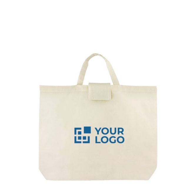 Bolsa plegable para la compra de algodón con asas cortas 110 g/m2