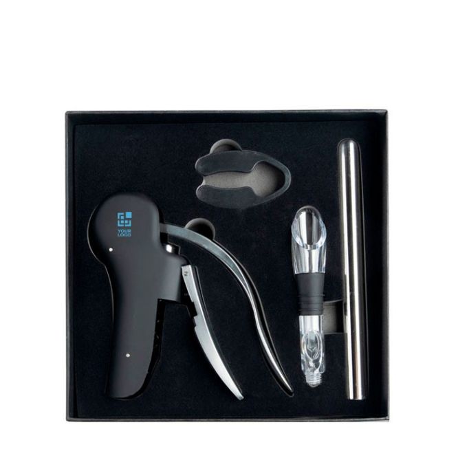 Set de vino glamuroso de acero inoxidable con 3 funciones vista principal
