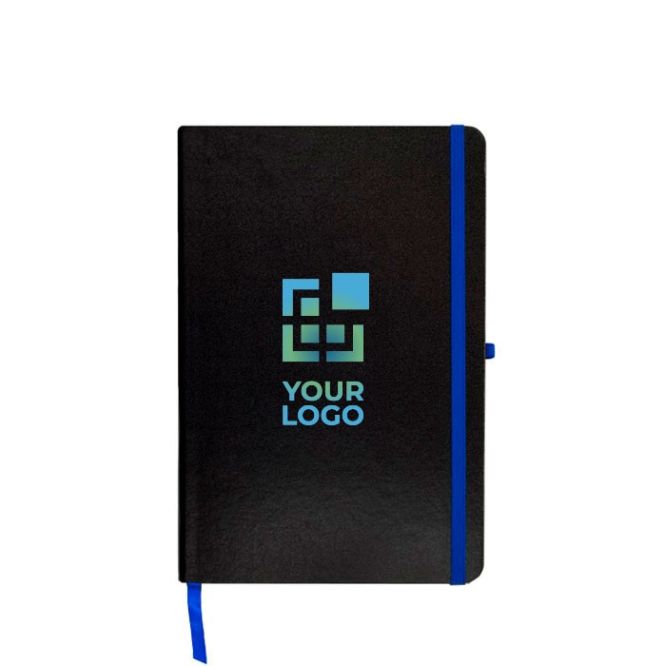 Libreta con tapa de cartón y cinta de color A5 hojas lisas vista principal