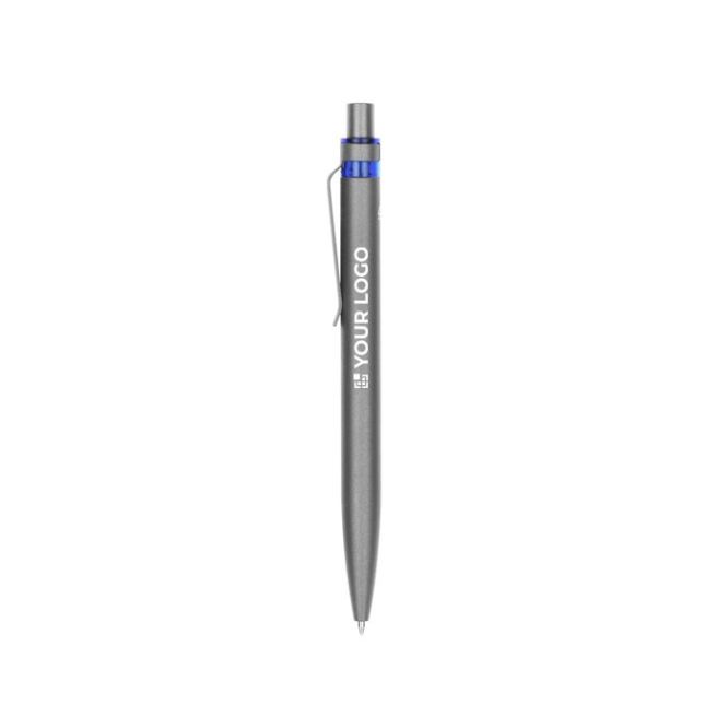 Bolígrafo de aluminio reciclado con detalle a color tinta azul