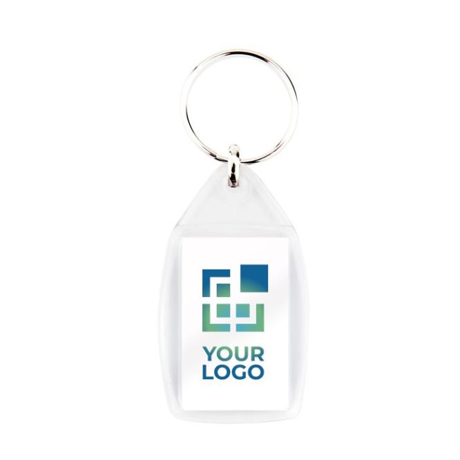 Llavero cuadrado con papel personalizable a 2 caras 25x40mm vista principal