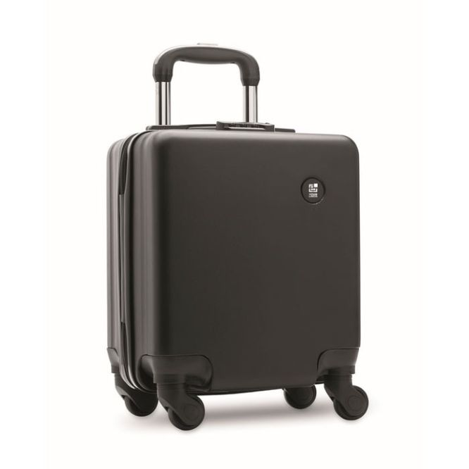 Trolley de ABS con 4 ruedas y cerradura de combinación 14'' color negro vista de impresión