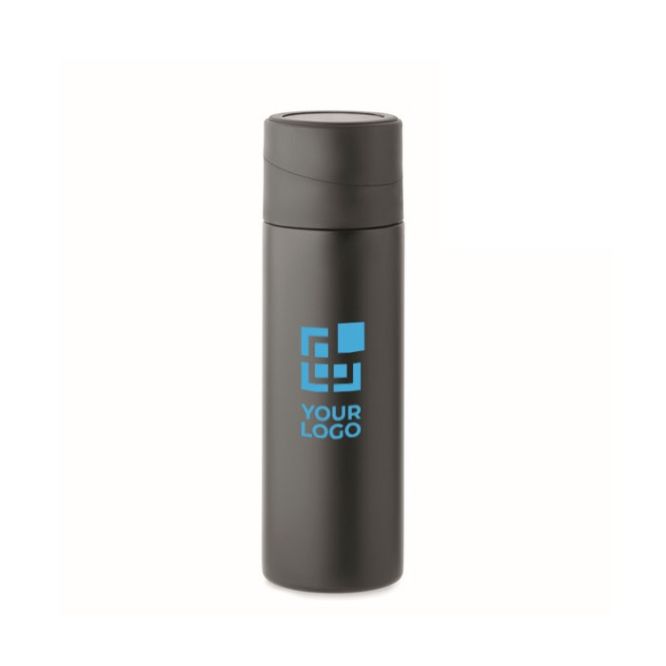 Botella de acero inoxidable con tapa antideslizante porta teléfono 420ml