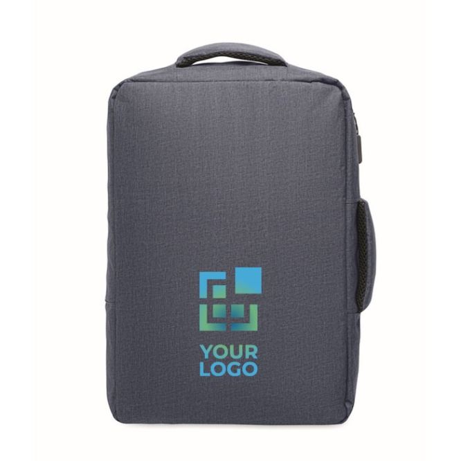 Mochila de RPET con efecto jaspeado y soporte para trolley 15''