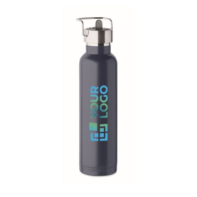 Botella térmica de acero inoxidable reciclado con pajita y asa 660ml