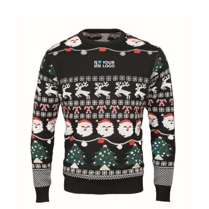 Jersey de estampado navideño con 10 luces LED talla L/XL