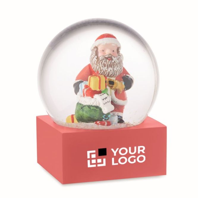 Bola de cristal con un Papá Noel dentro con base de poliresina
