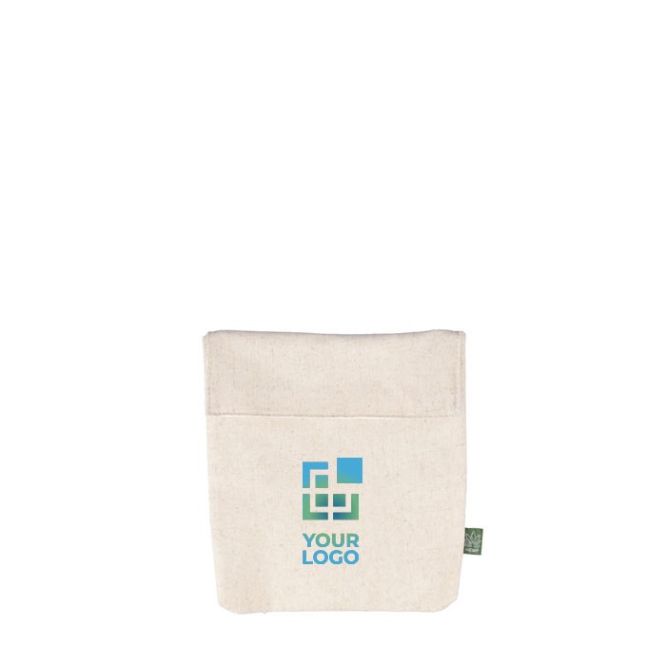 Bolsa térmica porta bocadillos de cáñamo con cierre de velcro 170 g/m2 en color caqui para eventos