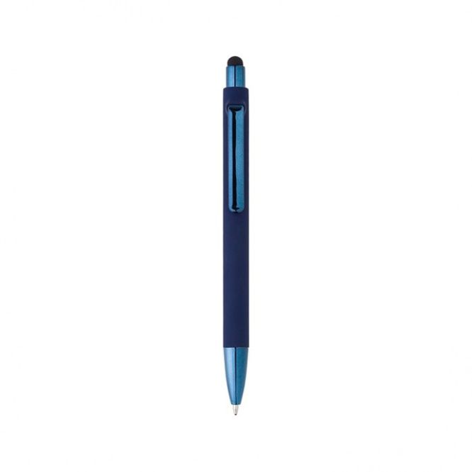 Bolígrafo lujoso con acabado mate y pintura brillante tinta azul color azul vista de impresión