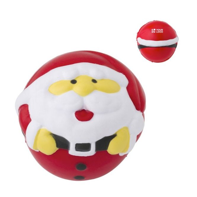 Bola antiestrés de espuma con diseño Navideño de Papá Noel