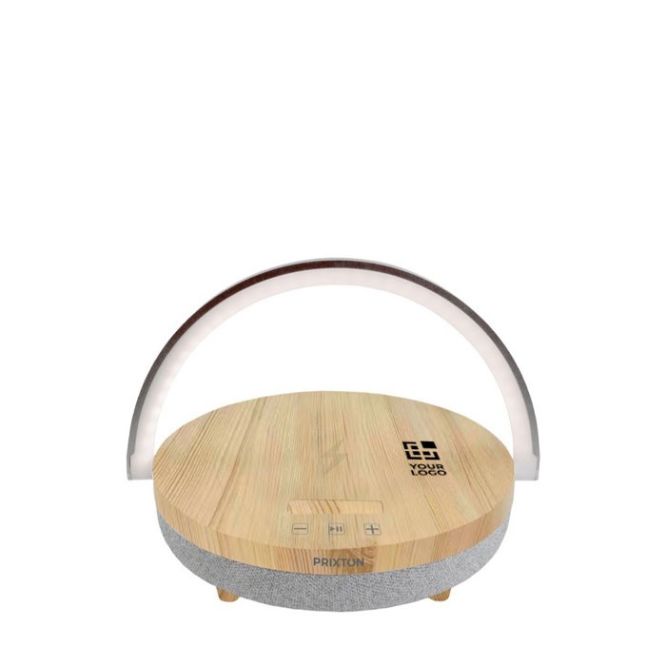 Altavoz Prixton 4 en 1 de 10W con luz LED y base de carga inalámbrica