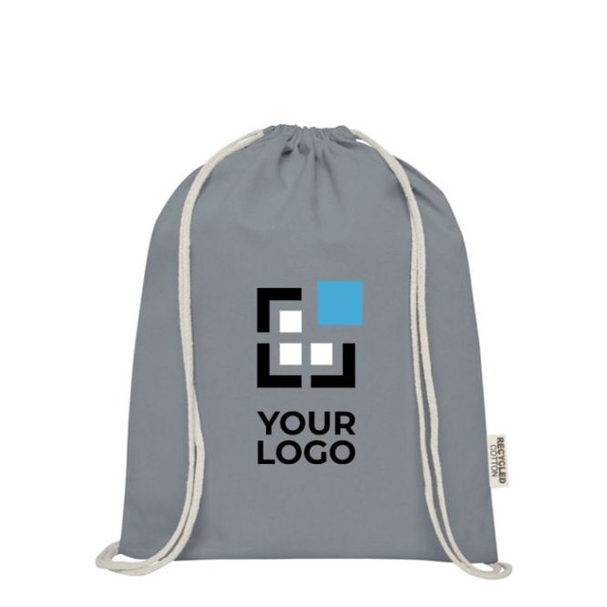 Bolsa de algodón reciclado resistente con cordones 140 g/m2