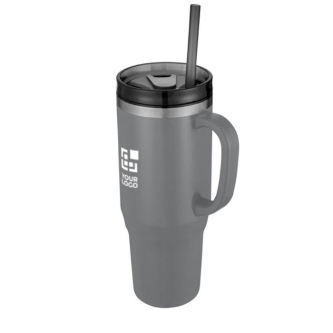 Vaso con pajita con aislamiento de aire de doble pared 1,2L