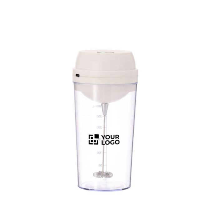 Vaso con medidas y mezclador eléctrico en la tapadera de color 300ml