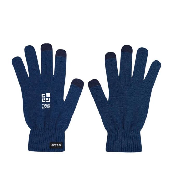 Guantes táctiles para adultos de suave poliéster RPET talla única