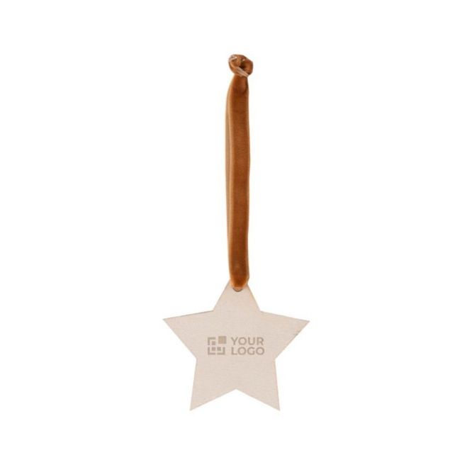 Adorno en forma de estrella de navidad con cinta de terciopelo