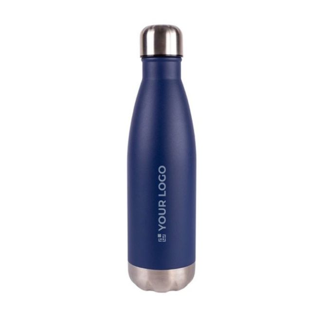 Botella de acero inoxidable reciclado con base y tapón plateado 500ml