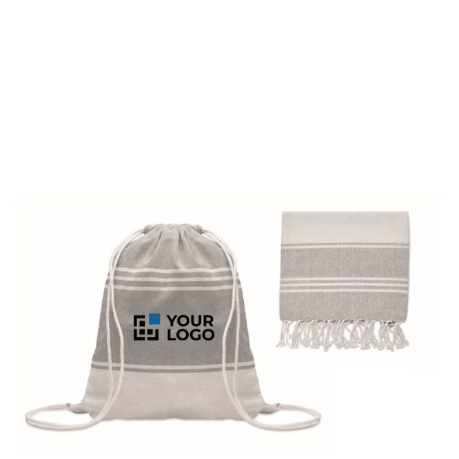 Set de mochila de cuerdas con pareo a juego rayado 180 g/m2