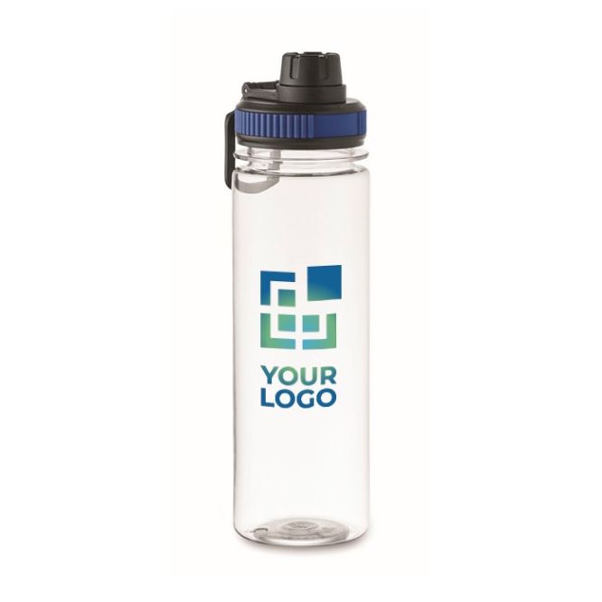 Botella transparente de RPET con tapa y asa de transporte 750ml