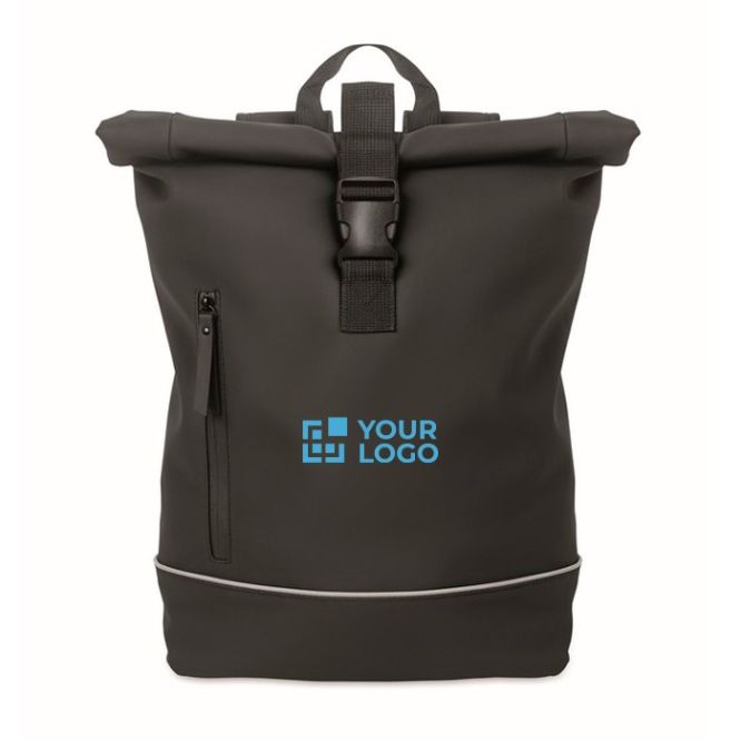 Mochila de cierre roll top con tira reflectante e impermeable 15''