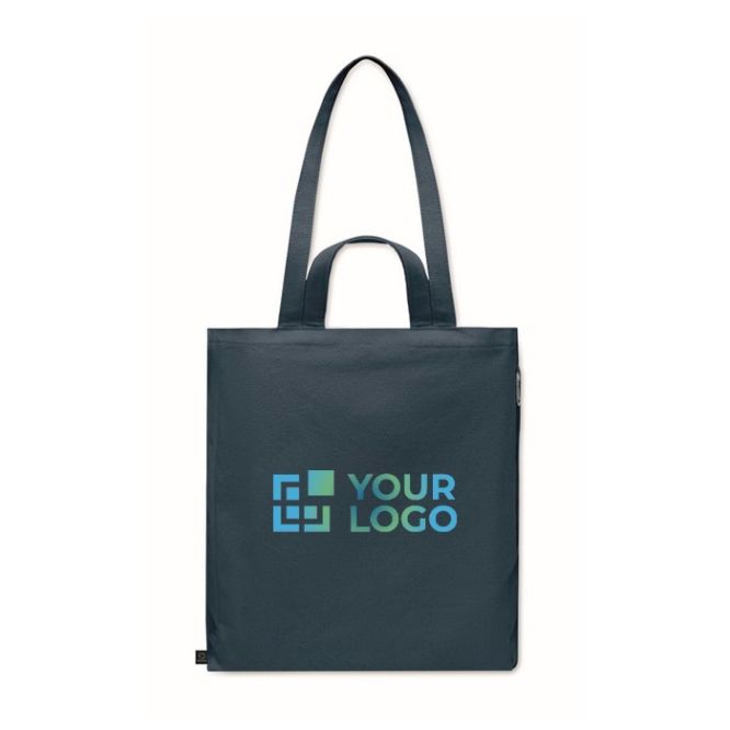 Bolsa de la compra de asas cortas con bolsillo lateral 380 g/m2