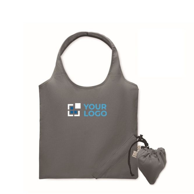 Bolsa compacta y plegable de la compra de algodón reciclado 140 g/m2