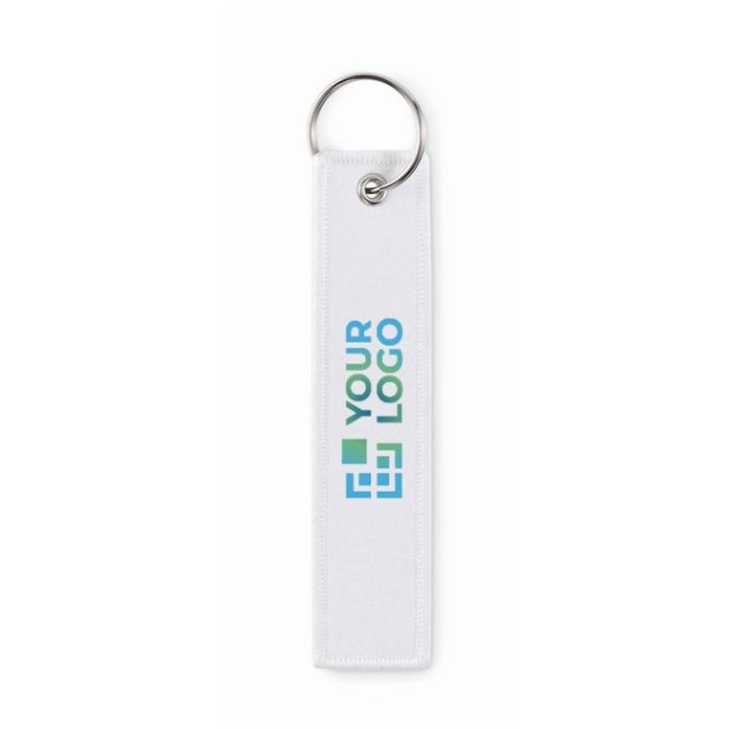 Llavero rectangular hecho de tela poliéster en varios colores para personalizar con tu marca