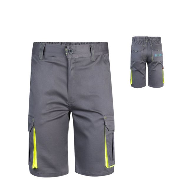 Bermudas de trabajo elásticas multibolsillos bicolor 240 g/m2 