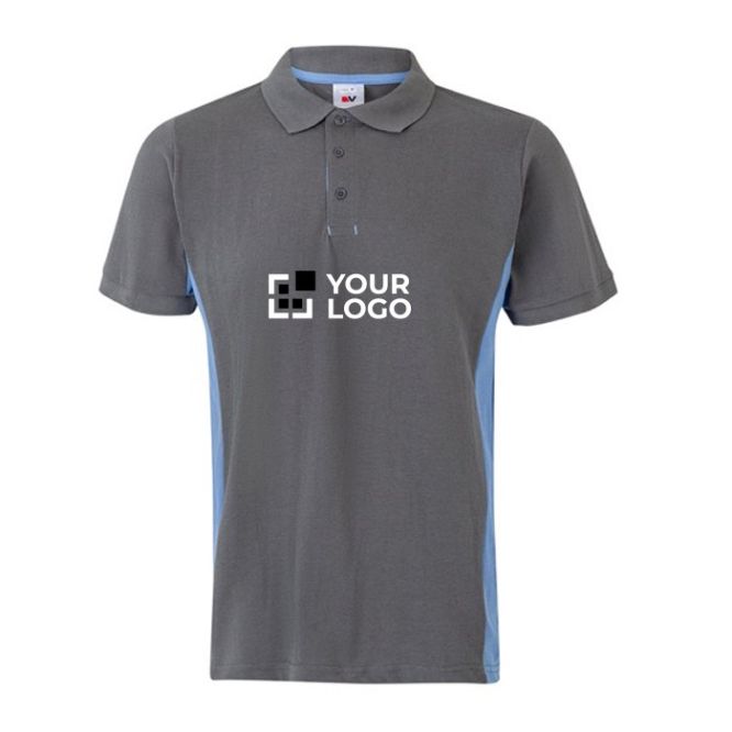 Polo de trabajo de piqué bicolor de manga corta 180 g/m2 