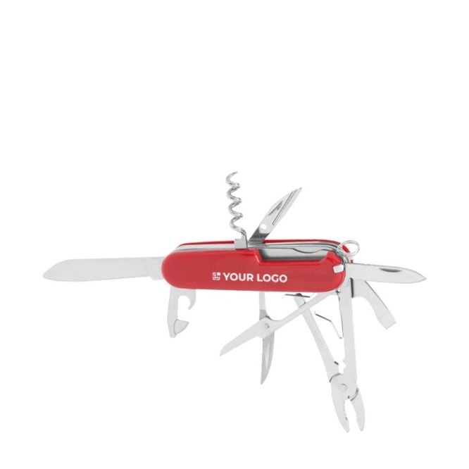 Navaja roja multiusos de acero inoxidable con 10 funciones vista principal