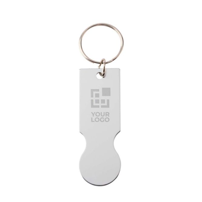 Llavero de aluminio reciclado de una pieza con moneda para carro