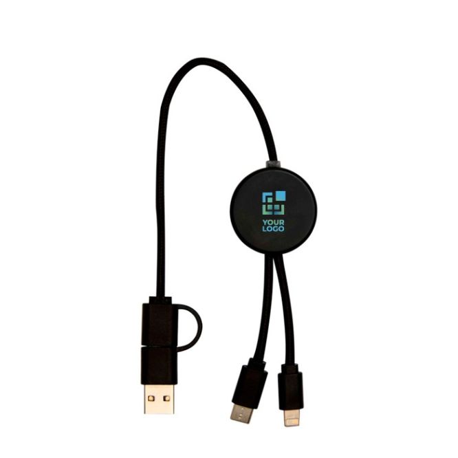 Cable de carga rápida con plástico reciclado y sincronización 5 en 1 vista principal