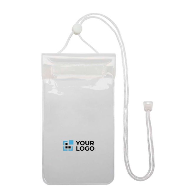 Funda impermeable grande de plástico para móvil con cuerda