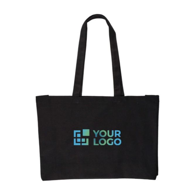 Bolsa de la compra de algodón Oeko-Tex® con fuelle 280 g/m2