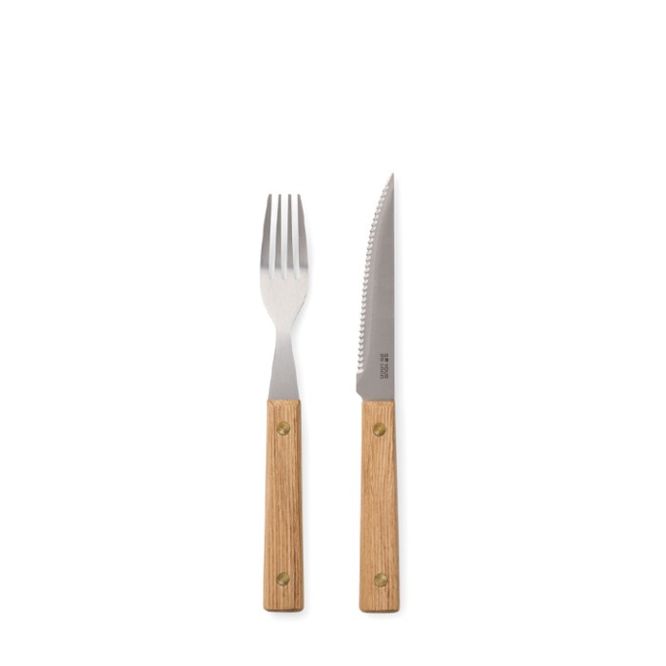 Set de cubiertos de acero inoxidable de 8 piezas para barbacoa