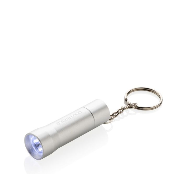Llavero linterna de aluminio reciclado con LED y 15 lúmenes
