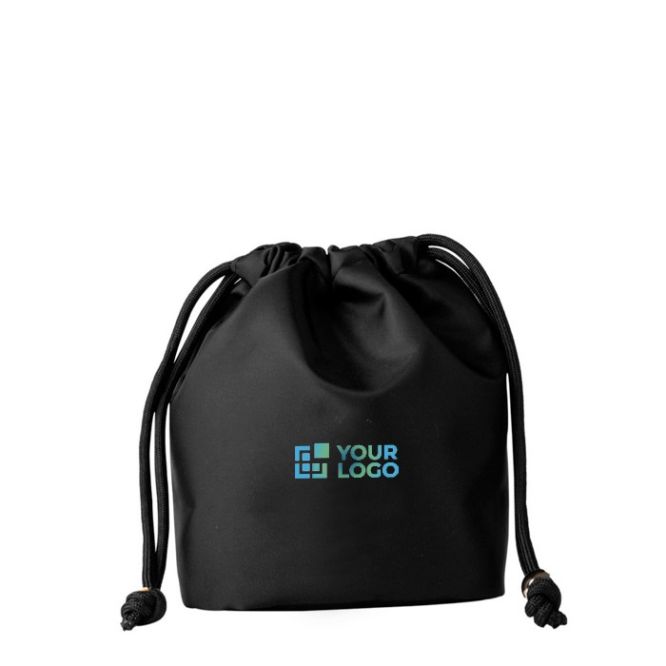Bolsa pequeña de nylon con elegante cierre de cordones negros