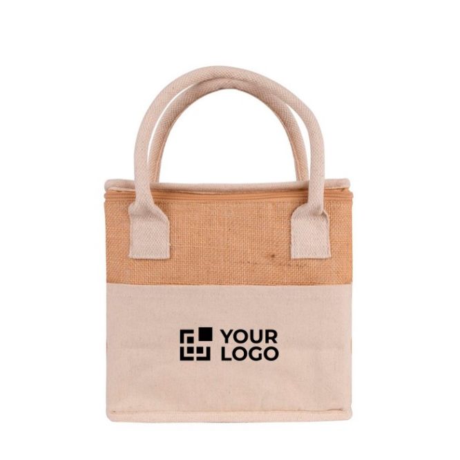 Bolsa nevera de yute y asas resforzadas de algodón para transporte