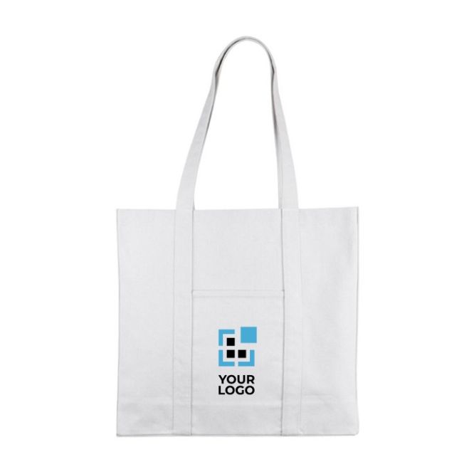 Bolsa grande de algodón reciclado con asas largas 360 g/m2