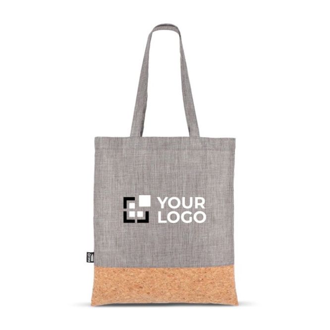 Bolsa de RPET con detalle en la base de corcho y capacidad de 10kg