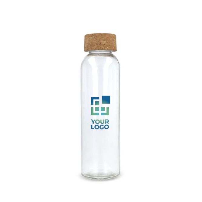 Clásica botella de vidrio reciclado con tapón de corcho 500ml