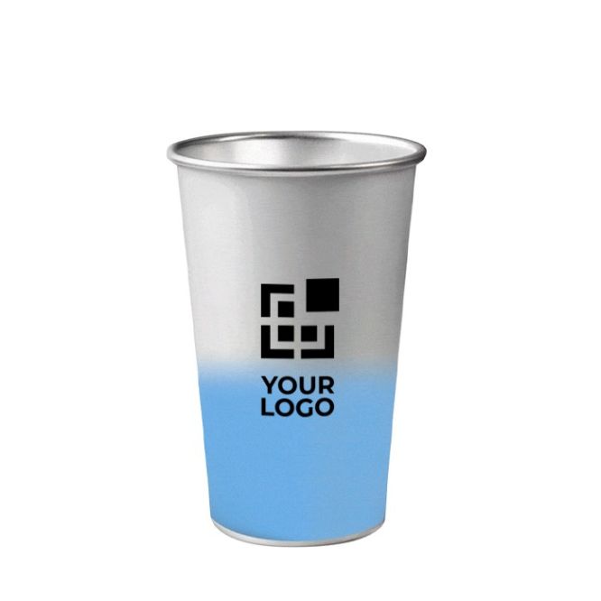 Vaso de aluminio reciclado que cambia de color con líquido frío 450ml