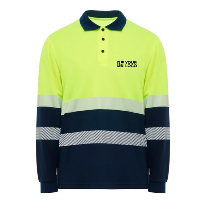Polo laboral técnico alta visibilidad manga larga 170 g/m2 Roly Vega LS 