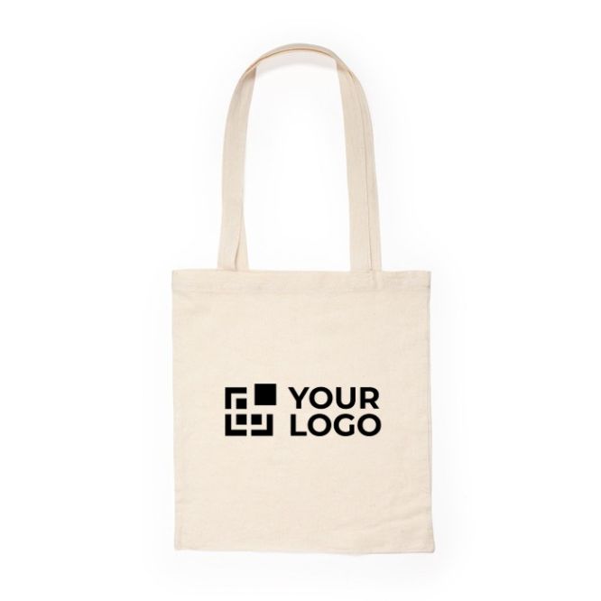 Bolsa de algodón en color natural con asas largas 180 g/m2