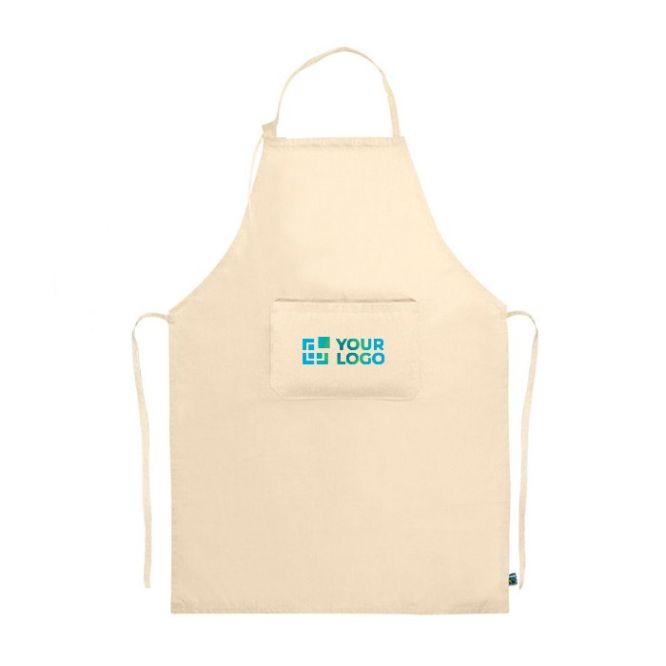Delantal hecho de algodón Fairtrade con cierre ajustable 180 g/m2