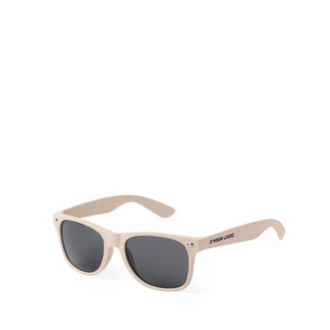 Gafas de sol de fibra de bambú con lentes negros de protección UV400