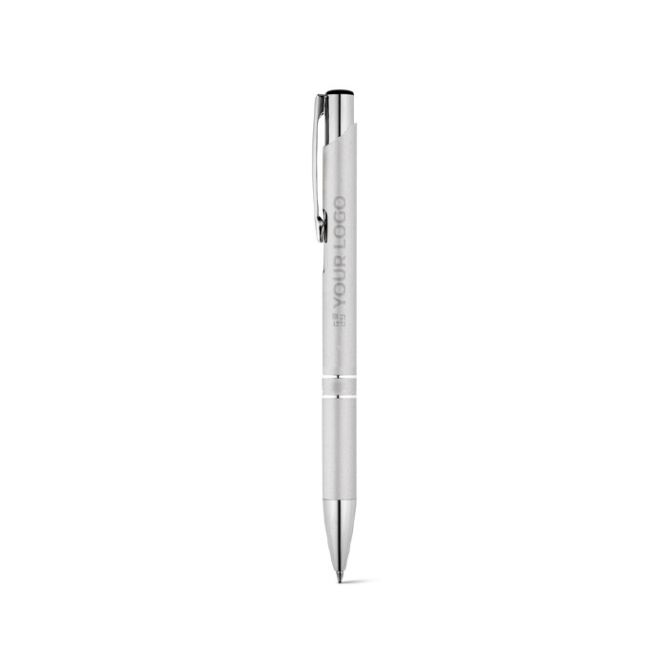 Bolígrafo de aluminio con mecanismo pulsador tinta azul vista principal