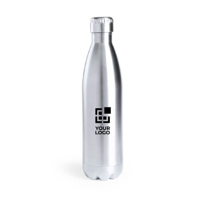 Botella térmica de acero inoxidable reciclado plateada brillante 850ml